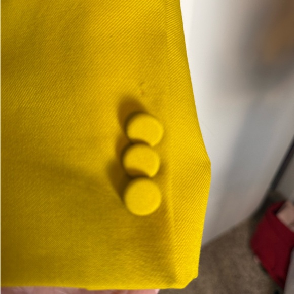 $750 AKNVAS HAUSER Double breasted mustard fitted blazer size 4 luxury - Picture 7 of 9